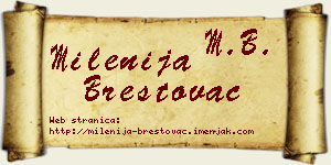 Milenija Brestovac vizit kartica